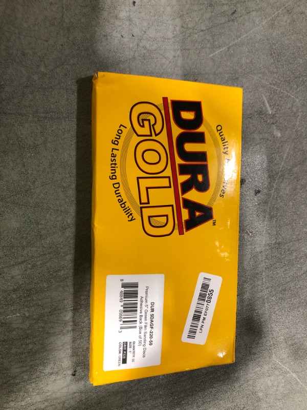 Photo 1 of Dura-Gold Premium 5" Green Film PSA Sanding Discs - 220 Grit (Box of 50) - Film Back Self Adhesive Stickyback Sandpaper Discs for DA Sanders, Fast Cut Abrasive - Sand Automotive Paint Woodworking Wood