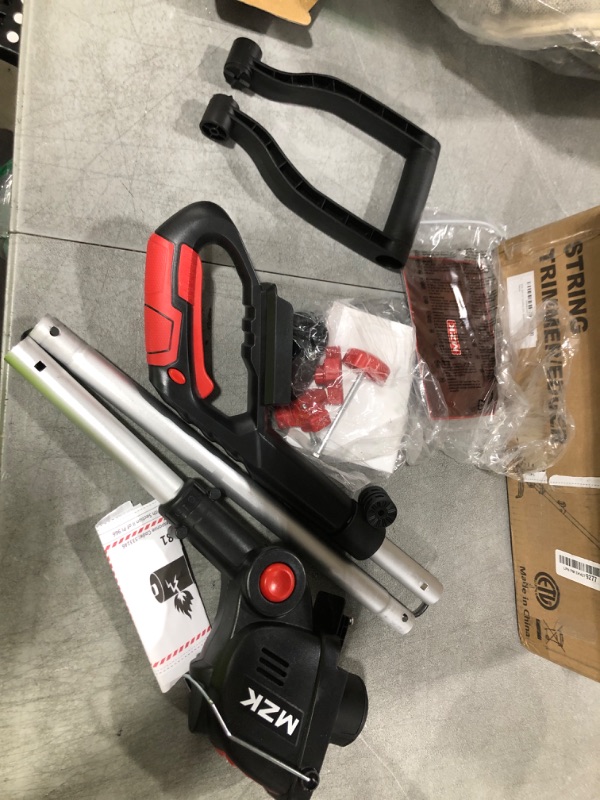 Photo 1 of MZK 20V 12'' Cordless String Trimmer, Grass Trimmer&Edger with 8 Replacement Spools, Battery Powered Weed Trimmer with Auto Line Feed for Garden, Lawn(2 * 2AH Battery and Charger Included),ST12D07