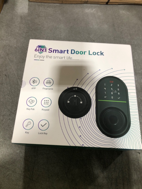 Photo 1 of Keypad Smart Door Lock with Knob, Keyless Entry Door Lock, Fingerprint Door Knob for Front Door, Electronic Code, App Remote Control, Easy Installation, Auto Lock,deep Black