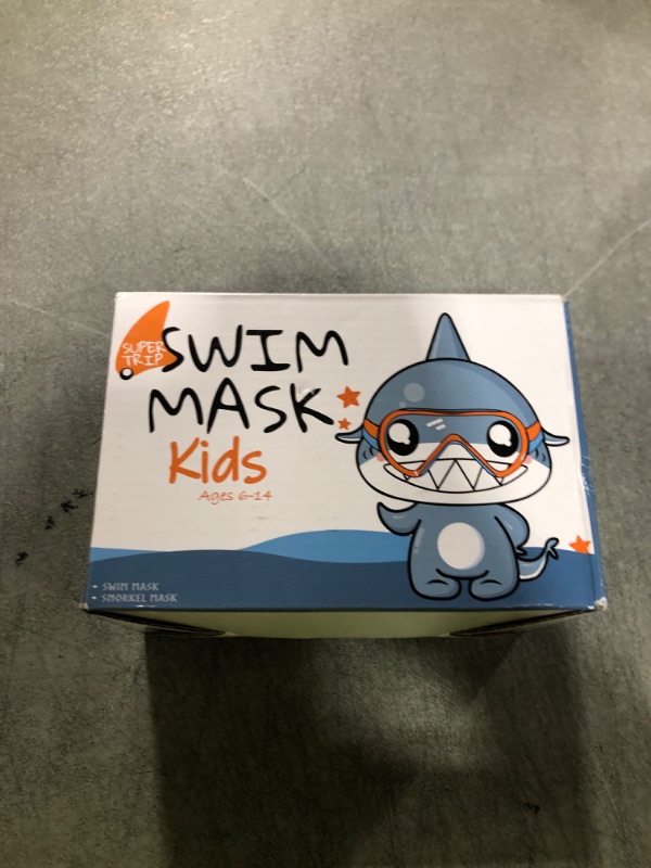 Photo 1 of Supertrip Kids Swim Goggles with Nose Cover for Ages 6-14, Tempered Glass Fabric Strap Swimming Snorkel Mask for Pool Beach