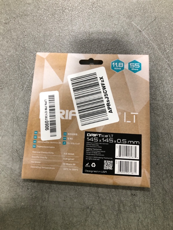 Photo 1 of Iceberg Thermal DRIFTIce LT Thermal Pad 145 x 145mm (0.5mm) (11.8 W/mK)