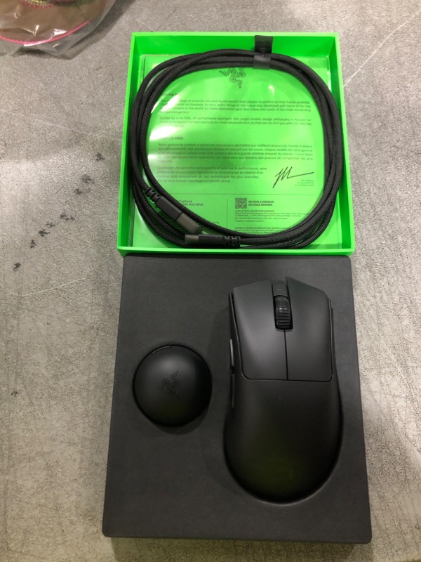 Photo 1 of Razer DeathAdder V4 Pro Wireless Gaming Mouse: 56g Lightweight - HyperSpeed Wireless Gen-2 - Optical Scroll Wheel - Optical Switches Gen-4 - Focus Pro 45K Sensor Gen-2 - Up to 150 Hr Battery - Black