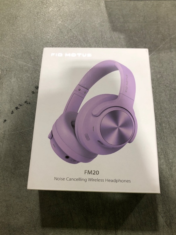 Photo 1 of FIO MOTUS Noise Cancelling Headphones: Wireless Over Ear Bluetooth Headphones with 130H Playtime - Hi-Res Sound Custom EQ via App Deep Bass Comfort Fit Ear Cups for Travel Home Office
