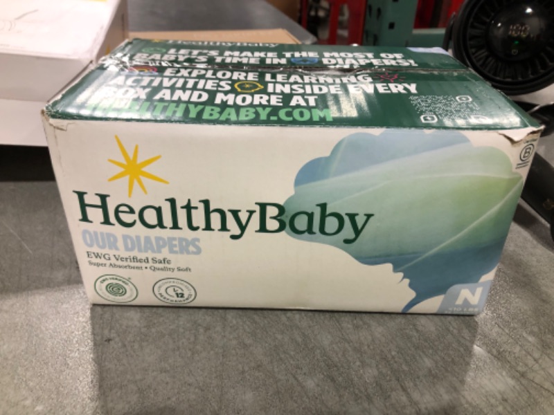 Photo 1 of HealthyBaby Our Diapers | EWG Verified Safe & Plant-Based Diapers | Leak Protection | Soft Organic Cotton Shell | Chlorine-Free Diaper for Sensitive Skin | Size N (Under 10 lbs) 66 Count