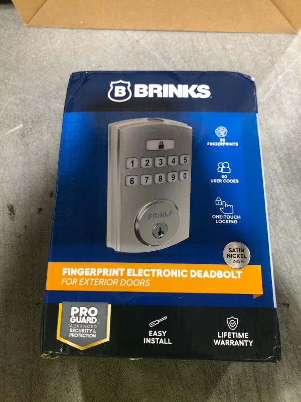 Photo 1 of BRINKS Security Door Locks, High-Security Keyless Entry, Smart Electronic Door Lock with Deadbolt, Up to 50 Codes, Automatic Locking (Deadbolt, Satin Nickel)