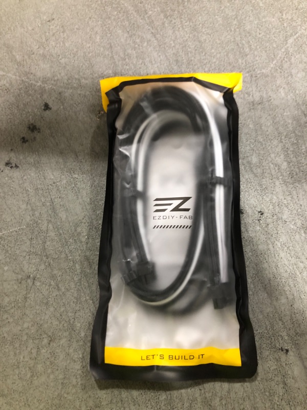 Photo 1 of EZDIY-FAB 16AWG PCI-e 5.0 12VHPWR PSU Sleeved Cable, 600W 12+4 Pin Male to 12+4 Pin Male Cable for RTX 3090Ti/4070Ti/4080/4090, 60cm/23.62in-Black White