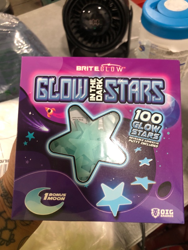 Photo 1 of 100PK Blue Glow in The Dark Stars for Ceiling Easter Basket Stuffers for Kids - Star Brite Plastic Glow Stars with Moon & Putty Ages 4,5,6,7,8,9,10,11,12 for Bedroom Space Night Light Room Non-Toxic
