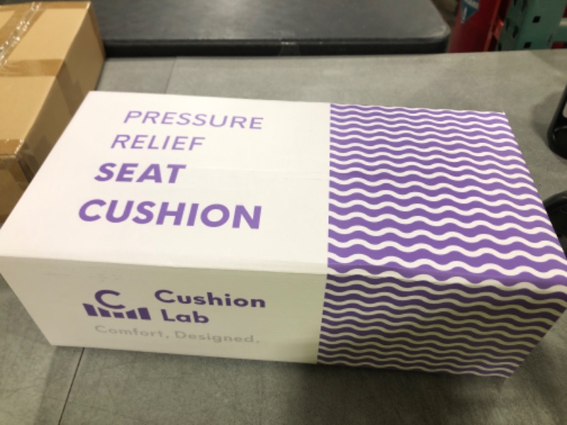 Photo 1 of Cushion Lab Patented Pressure Relief Seat Cushion for Long Sitting Hours on Office & Home Chair - Extra-Dense Memory Foam for Soft Support. Car Pad for Hip, Tailbone, Coccyx, Sciatica - Black
