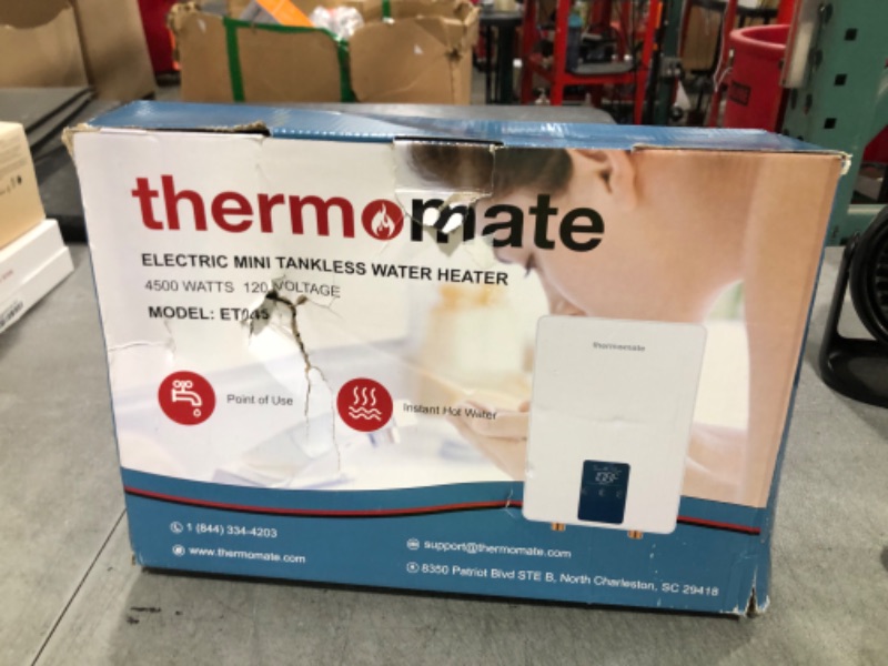 Photo 1 of Mini Tankless Water Heater Electric 110V ~ 120V for Sink, ThermoMate 4.5kW 37.5A at 120V Small Point of Use Water Heater CSA Approved, Must HardWird Requiring 10AWG Wire