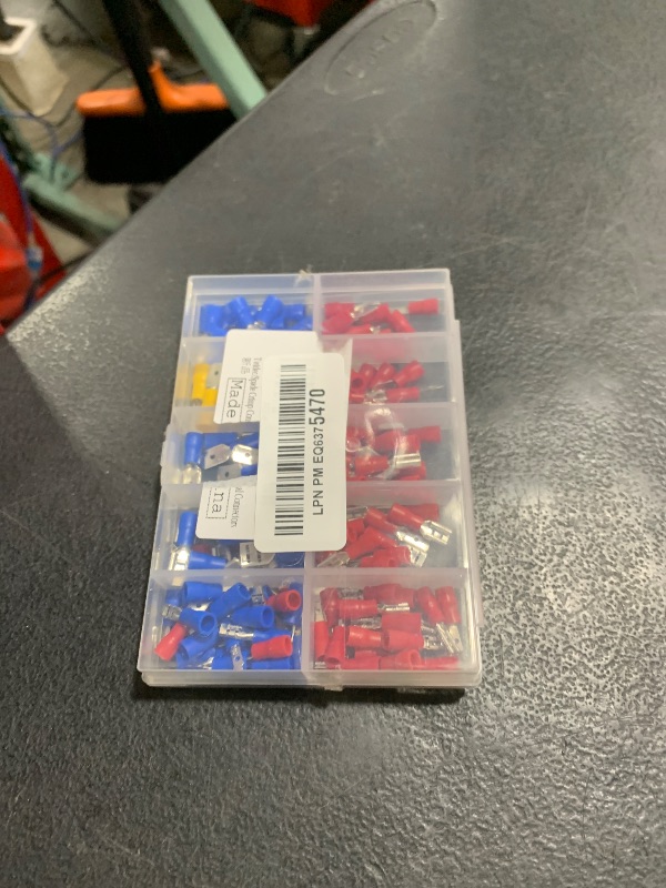 Photo 1 of Twidec/Spade Crimp Connectors 2.8mm/4.8mm/6.3mm Male and Female Spade Connector Kit Includes Fork Ring Insulated Wire Connector 15 Types Crimp Terminals Electrical Connectors
