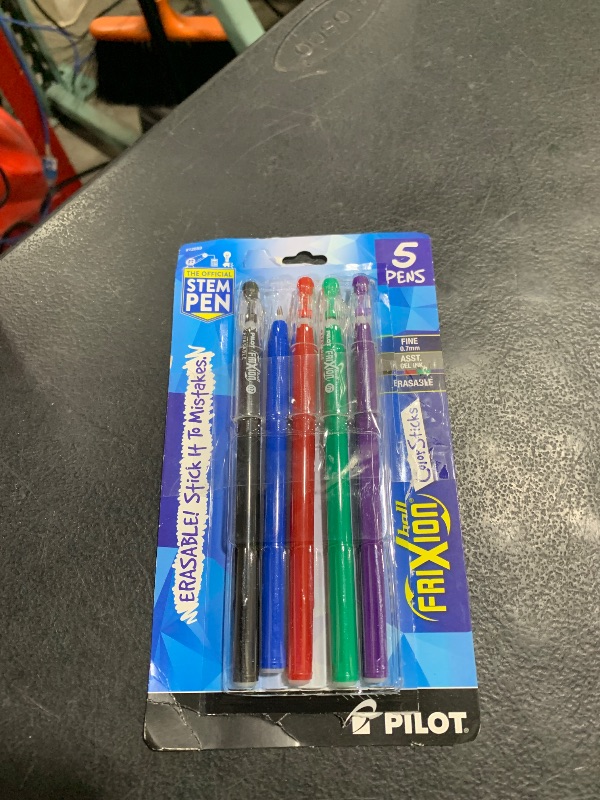 Photo 1 of Pilot FriXion ColorSticks Erasable Gel Ink Stick Pens, Fine Point 0.7mm, Assorted Color Inks, 5-Pens (12859)