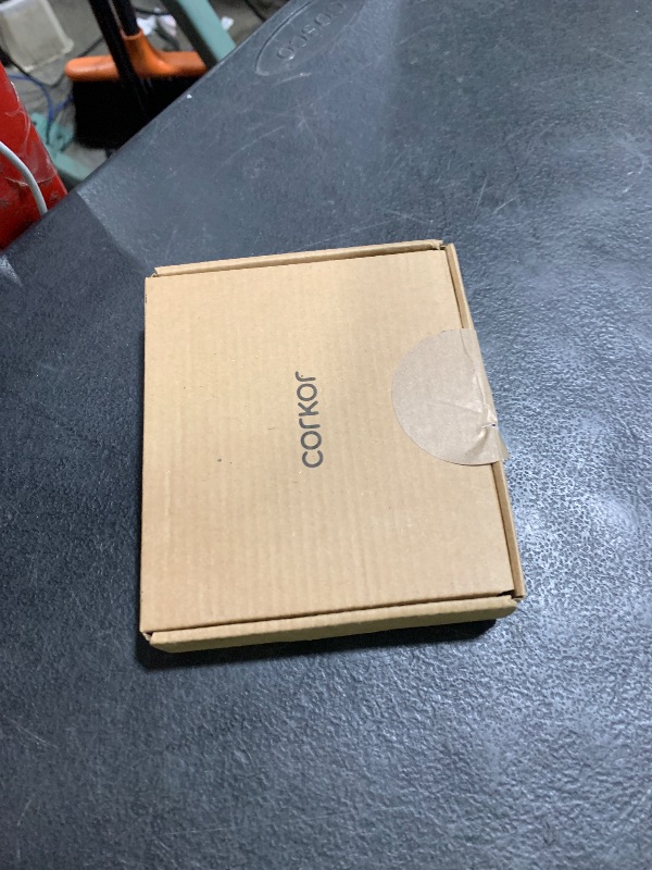 Photo 1 of Coasters for Drinks 4 Pcs Cork Vegan Round Edge Sturdy Light Weight Drink Coaster with Holder Table Housewarming Home Kitchen Decor Gift Set for Women Men Brown Color