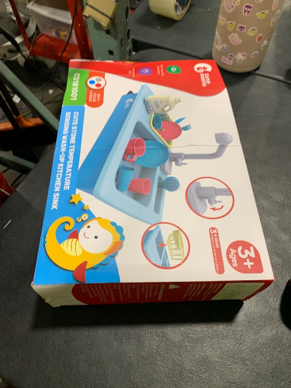 Photo 1 of CUTE STONE Color Changing Kitchen Sink Toys, Children Electric Dishwasher Playing Toy with Running Water, Upgraded Faucet, Automatic Water Cycle System Play House Pretend Role Play Toys for Boys Girls