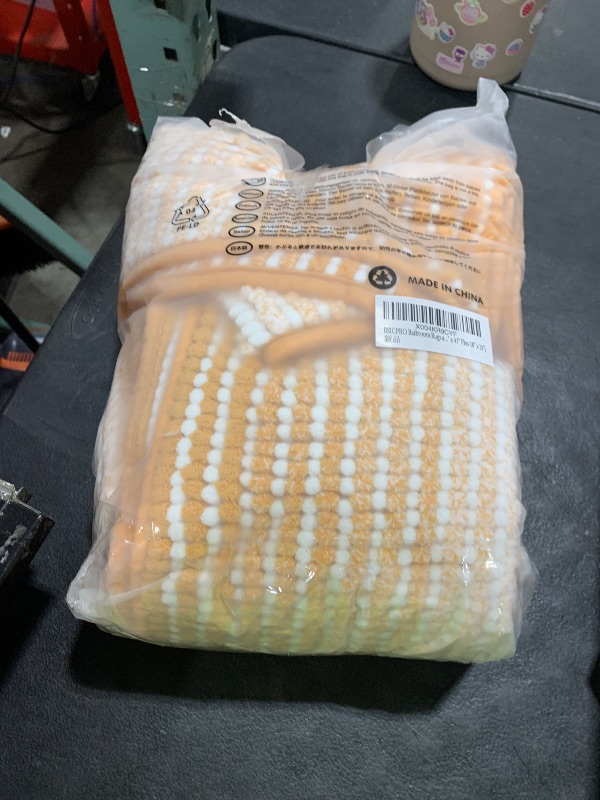 Photo 1 of BSICPRO Bathroom Rugs and Mats Sets, 2 Piece Thick Absorbent Chenille Non Slip, Soft Shaggy Floor Mats, Machine Washable (Buff Orange, 20" x 47" Plus 16" x 24")