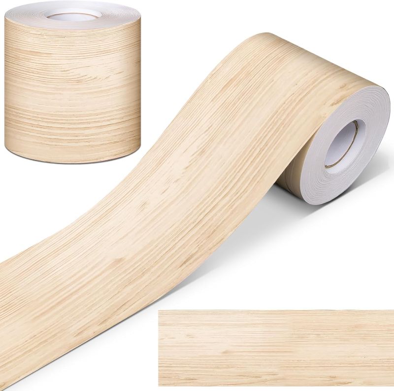 Photo 1 of Zonon 65 Feet Natural Wood Classroom Bulletin Board Borders 1 Roll of Wood Bulletin Board Straight Borders Trim for Back to School Classroom School Decoration Whiteboard