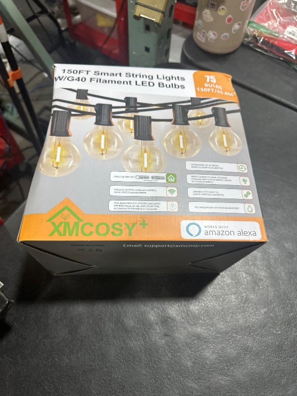 Photo 1 of XMCOSY+ Smart Outdoor String Lights, 150Ft G40 Globe Patio Lights with 75 LED Bulbs, WiFi & APP Control, Work with Alexa, Extendable Waterproof Dimmable LED String Lights for Outside, Porch, Cafe