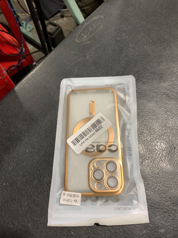 Photo 1 of Misscase for iPhone 13 Pro Case with Camera Protector, Clear Magnetic Compatible with MagSafe Anti-Scratch Cover Gold