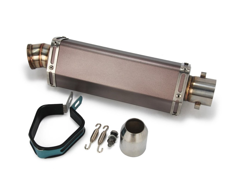Photo 1 of Universal 1.5-2" Inlet Hexagon Exhaust Muffler Pipe Slip On Scooter Motorcycle ATV Dirt Street Bike