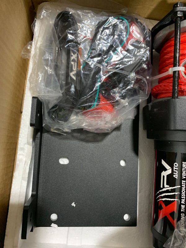 Photo 1 of XPV AUTO 3000 lb 12V DC Electric Winch, Off Road Waterproof Winch for UTV ATV Boat with Both Wireless Handheld Remote and Corded Control Recovery Winch Synthetic Rope