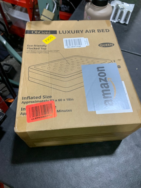 Photo 1 of OhGeni Queen Air Mattress with Built in Pump, Inflatable Blow Up Mattress 18 Raised Comfort,Upgraded Surface Portable Mattress, Air Bed for Camping, Home and Guest, Colchone Inflable, 650 lbs Max