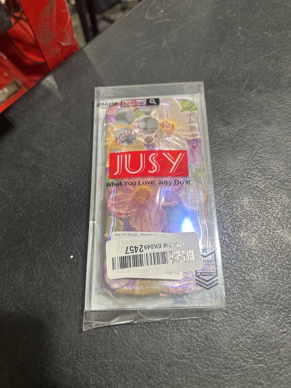Photo 1 of Jusy Oil Painting Flower Compatible with iPhone 16 Pro Case, with Bracelet Chain, Colorful Retro Floral Cute Curly Wave Frame Women Girls-Pink