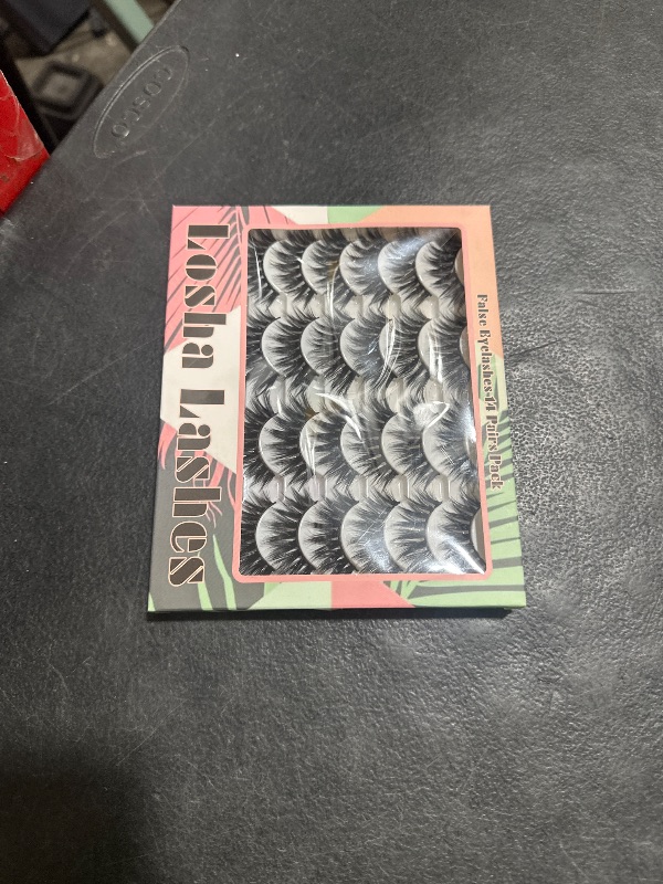 Photo 1 of Losha Eyelashes Natural Look Faux Mink Lashes Pack Handmade Fluffy False Eyelashes 14 Pairs Eye Lashes (811)