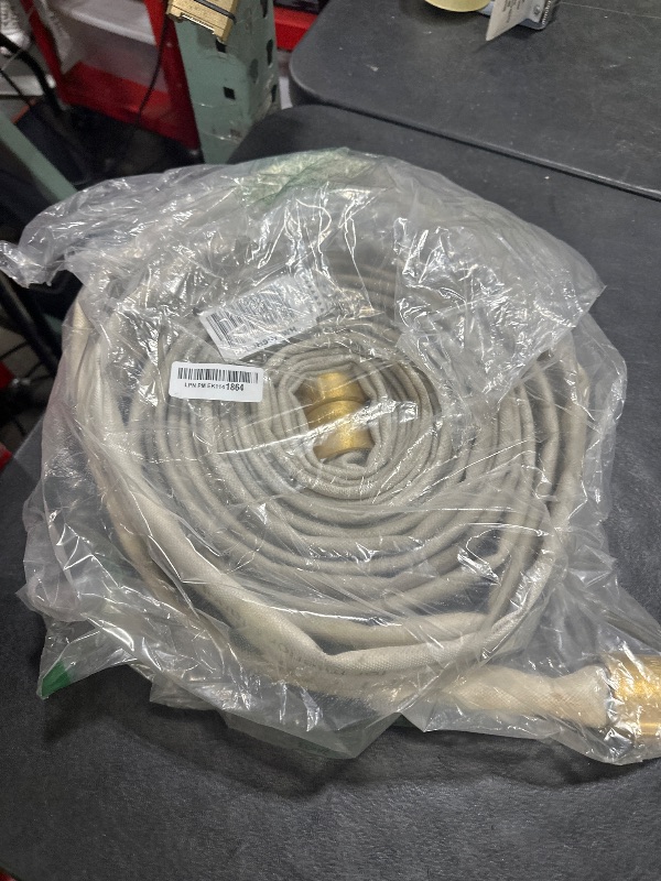 Photo 1 of ZYfire Fire Hose - 1-1/2" ID x 50 FT Single Jacket TPU Firefighter Hose with M × F NST/NH Brass Couplings 750 PSI Burst Pressure Lightweight for Use in Firefighting