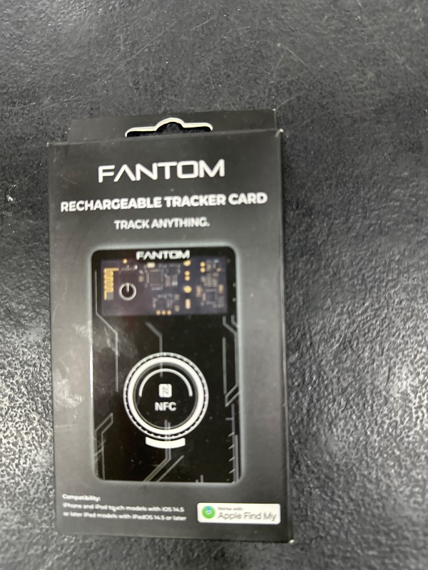 Photo 1 of Fantom Rechargeable Smart Tracker Card. Ultra Thin and Water-Resistant with Wireless Charging. Works with Apple Find My Network. Credit Card Size for Wallet, Passport, Luggage Tags.