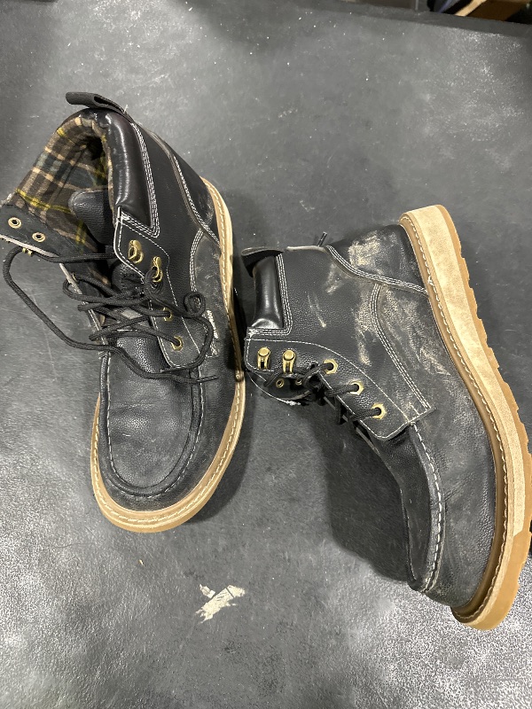 Photo 1 of KELODON Waterproof Steel Toe Boots For Men-6" Leather Moc Toe Work Boots Mens Steel Toe Shoes Indestructible Non Slip Resistant Construction Safety Boot,Black,size 10 Men