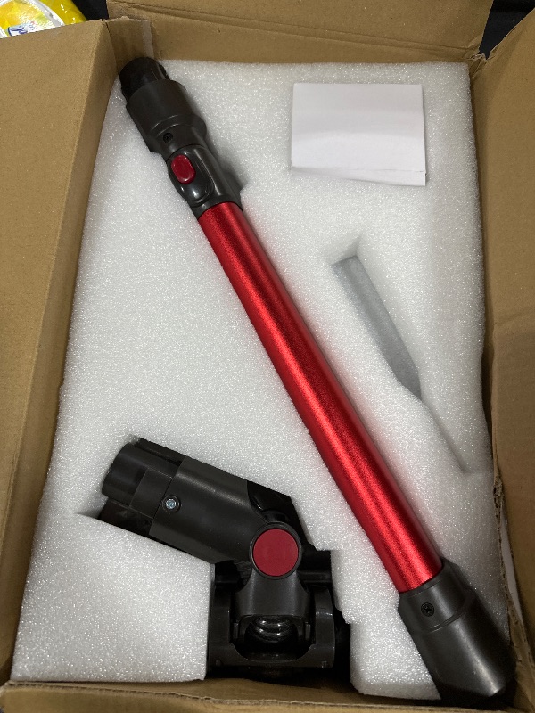 Photo 1 of Cordless Vacuum Cleaner Rechargeable with 2600mAh Detachable Battery, Powerful Vacuums with 2 Adjustable Modes, Lightweight Portable Stick Vacuum for Home (Mapleleaf Red)