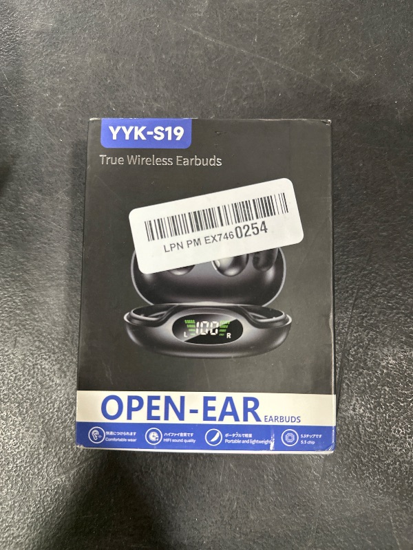 Photo 1 of Open Ear Earbuds Wireless Bluetooth 5.3 Earphones, Flexible Clip On Ear buds with 36H Playtime LED Display Bone Conduction Headphones, IPX7 Waterproof Light Weight Fit for Every Ear, Sport, Workout