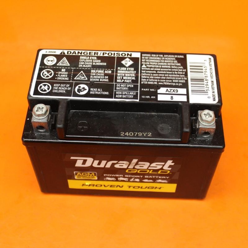 Photo 1 of 2007-2008 Kawasaki Ninja Zx6r Agm Duralast Battery Azx9
