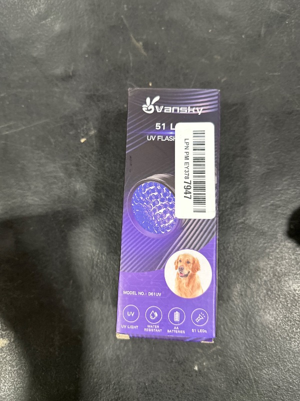 Photo 1 of Vansky UV Flashlight Black Light, 51 LED Blacklight Pet Urine Detector for Dog/Cat Urine, Dry Stains, Bed Bug, Resin Curing, Scorpions Finder