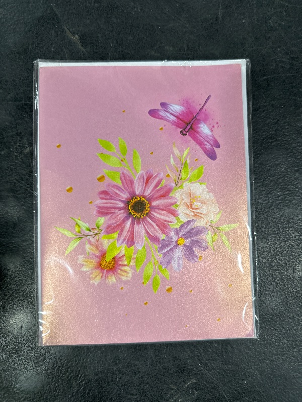 Photo 1 of Pop Up Birthday Card for Women, Dragonfly&Gerbera Daisies Flower 3D Card, Ideal Gift for Birthday, Mother’s Day, Valentines, Thank You, All Occasion for Her, Wife, Mom, Grandma, Sister, Daughter