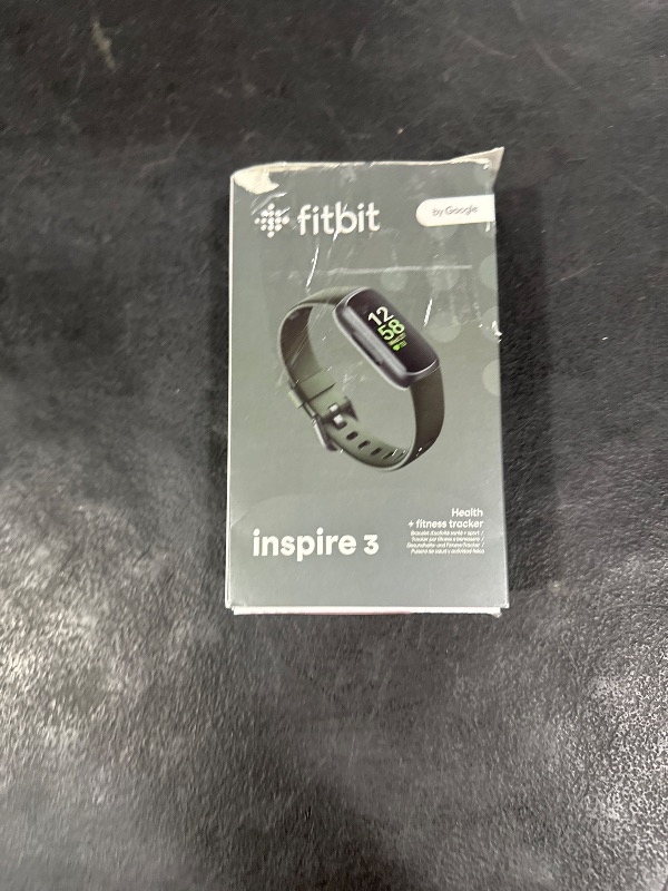 Photo 1 of Fitbit Inspire 3 Health &-Fitness-Tracker with Stress Management, Workout Intensity, Sleep Tracking, 24/7 Heart Rate and more, Midnight Zen/Black One Size (S & L Bands Included)