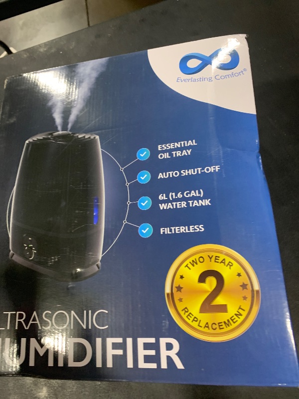 Photo 1 of Everlasting Comfort Cool Mist Humidifiers for Bedroom 6L - Humidifier Large Room No-Filter, Quiet Air Humidifier for Plants, Allergies, Dry Skin, Congestion, 50 Hr Run Time