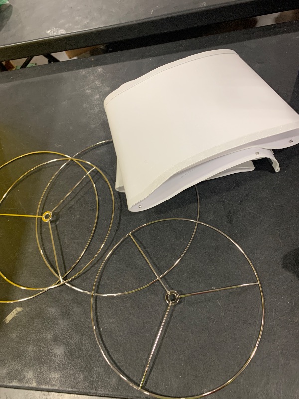 Photo 1 of Wellmet 18"x18"x12" Assembly Required Lampshades for Table Lamp,Bedside Lamp,Floor Lamp,Fabric Drum Lamp Shades Classic Modern Style,Spider Fitter,White