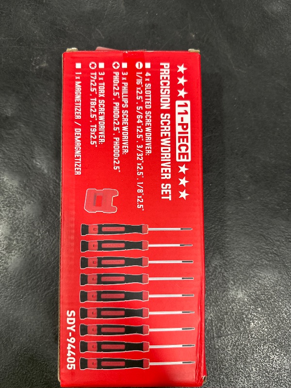 Photo 1 of 11-Piece Precision Screwdriver Set - Magnetic Mini Screwdrivers for Eyeglasses, Watches, Computers, Laptops, Phones - Phillips, Slotted, Torx, Non-Slip Handle, Portable Storage Bag Included