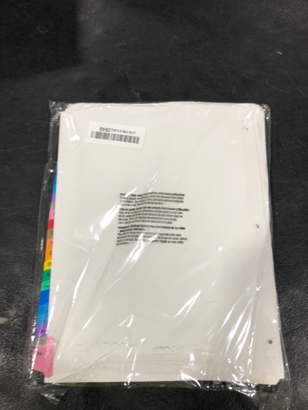 Photo 1 of Cardinal A-Z Tab Dividers for 3 Ring Binders, Customizable Table of Contents Page with Multicolor A-Z Tabs, 3 Sets (63218)
