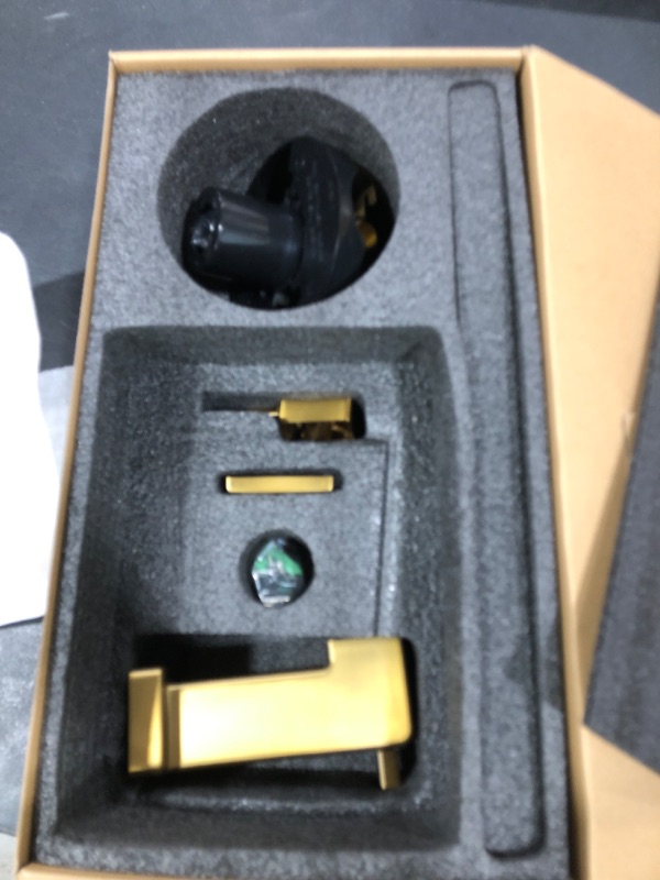 Photo 1 of KENES Brushed Gold Tub and Shower Trim Kit, Modern Shower Faucet Set with Single-Spray Gold Shower Head, Square Shower Faucet, KE-6024A-4 (Shower Valve Included)