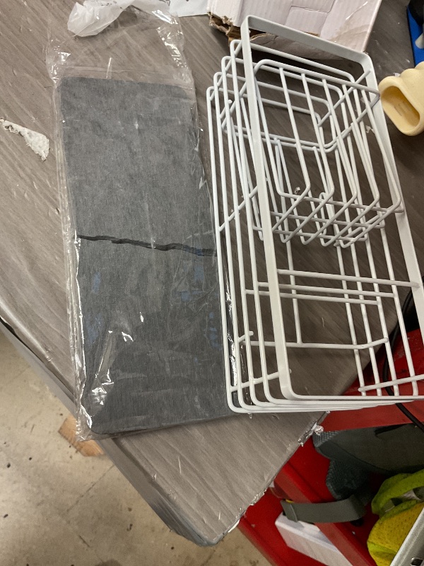 Photo 1 of SEE NOTES PICTURE……Yofidra Sponge Holder for Kitchen Sink Organizer Caddy: Sink Sponge with Instant Drying Stone, Metal Stainless Steel Basket Home Decor Storage and Organization Accessories 9.5" X 3.5" X 5.2" (White)