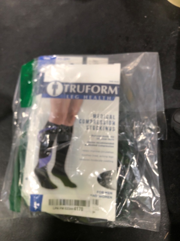 Photo 1 of Truform 20-30 mmHg Compression Stockings for Men and Women, Knee High Length, Closed Toe, Black, Large