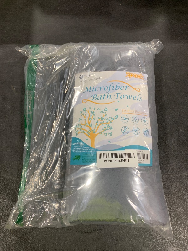 Photo 1 of Orighty Bath Towels Pack of 2(27'' x 54'') - Soft Feel, Highly Absorbent, Quick Drying Microfiber for Body, Sport, Yoga, SPA, Fitness - Grey