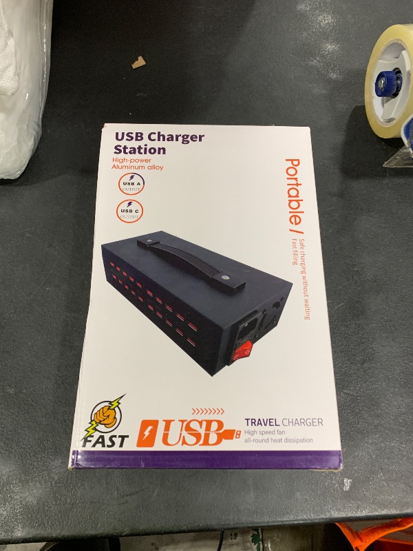 Photo 1 of 300W USB~c Charging Station, 40 Port (20 USB A & 20 USB~C Port) USB Charger Block, Fast Charging Station for Multiple Devices, Desktop Charger Compatible for iPhone, iPad, Tablets