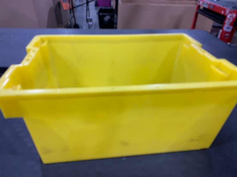 Photo 1 of yellow storage bin 