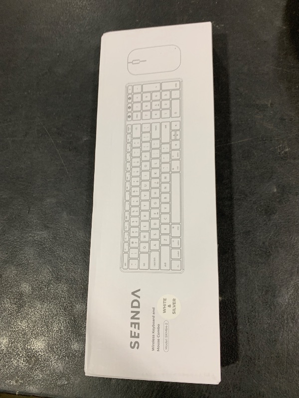 Photo 1 of seenda Bluetooth Keyboard and Mouse for Mac, SKM64-2 Multi-Device Rechargeable Slim Wireless Keyboard Mouse Stainless Steel Full Size, Compatible with MacBook Pro/Air, iPad, Mac - White Silver