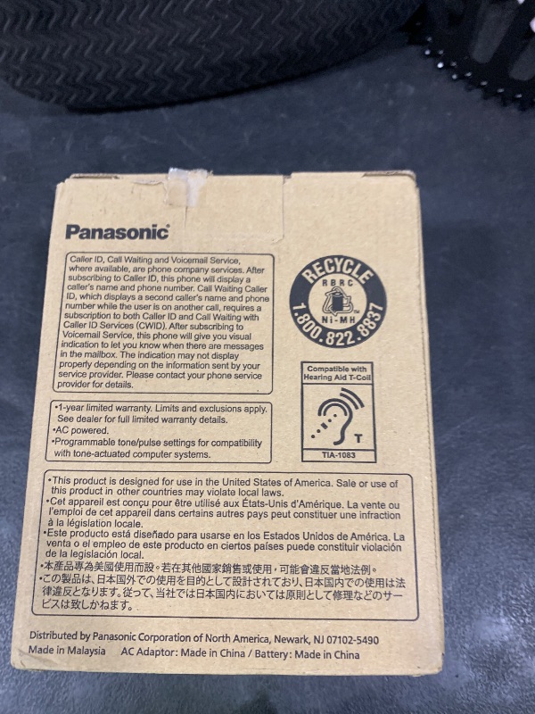 Photo 1 of Panasonic Cordless Phone, Easy to Use with Large Display and Big Buttons, Flashing Favorites Key, Built in Flashlight, Call Block, Volume Boost, Talking Caller ID, 2 Cordless Handsets - KX-TGU432B