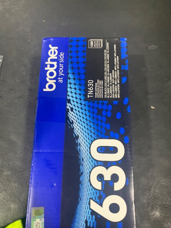 Photo 1 of Brother Genuine Standard Yield Toner Cartridge, TN630, Replacement Black Toner, Page Yield Up To 1,200 Pages, Amazon Dash Replenishment Cartridge