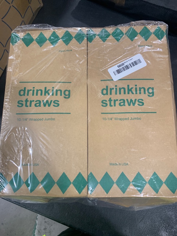 Photo 1 of Glotoch Express 1000 PCS Individually Wrapped Plastic Straws, 10.25'' Long, 0.24'' Diameter Disposable Drinking Straws for Every Occasion, Party, Made in USA (White & Red Stripes)