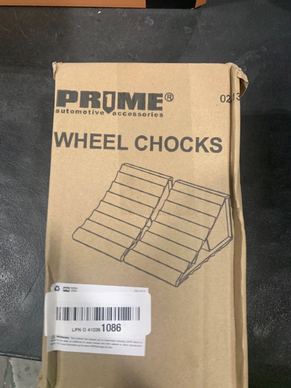 Photo 1 of PR1ME Wheel Chocks with Non-Slip Base for RV & Trailer. 2 Pack Heavy Duty Wheel Chock with Bright Yellow. Lightweight Wheel Stoppers for Cars Camper Trucks RVs, Fit for Most Tyre Sizes